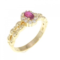 K18YG ルビー リング 0.38CT