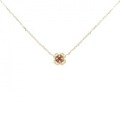 K18YG フラワー ルビー ネックレス 0.08CT