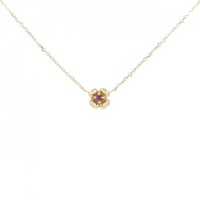 K18YG フラワー ルビー ネックレス 0.08CT