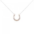 K10PG ホースシュー ダイヤモンド ネックレス 0.12CT