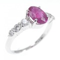 K18WG ルビー リング 1.10CT