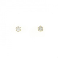 K18YG ソリティア ダイヤモンド ピアス 0.30CT