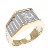 K18YG/PT ダイヤモンド リング 0.38CT
