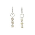 K18WG 2WAY スリーストーン ダイヤモンド ピアス 1.00CT