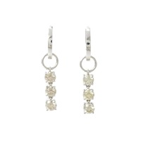 K18WG 2WAY スリーストーン ダイヤモンド ピアス 1.00CT