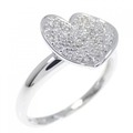 750WG パヴェ ハート ダイヤモンド リング