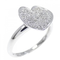 750WG パヴェ ハート ダイヤモンド リング