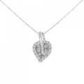 K18WG リーフ ダイヤモンド ネックレス 0.30CT