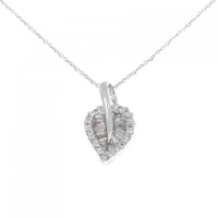 K18WG リーフ ダイヤモンド ネックレス 0.30CT