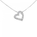 K14WG/14KWG ハート ダイヤモンド ネックレス 0.12CT