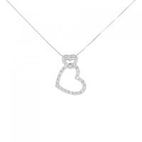 K18WG ハート ダイヤモンド ネックレス 0.54CT
