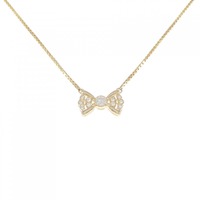 K18YG リボン ダイヤモンド ネックレス 0.18CT
