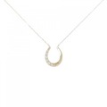 【リメイク】K18YG ホースシュー ダイヤモンド ネックレス 0.10CT