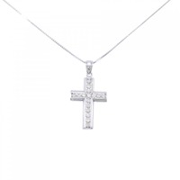 K18WG クロス ダイヤモンド ネックレス 0.53CT