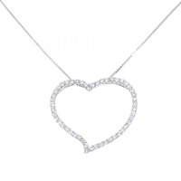 K18WG ハート ダイヤモンド ネックレス 2.01CT