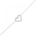 K18WG ハート ダイヤモンド ブレスレット 0.26CT