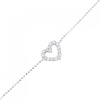 K18WG ハート ダイヤモンド ブレスレット 0.26CT
