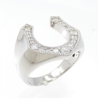 【新品】PT ホースシュー ダイヤモンド リング 0.53CT