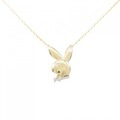 K18YG/PT ラビット ダイヤモンド ネックレス 0.02CT