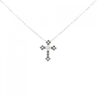 K18WG クロス ダイヤモンド ネックレス 0.14CT
