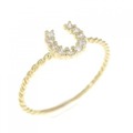 【リメイク】K18YG ホースシュー ダイヤモンド リング 0.10CT