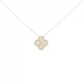 K18PG フラワー ダイヤモンド ネックレス 0.15CT