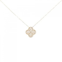 K18PG フラワー ダイヤモンド ネックレス 0.15CT