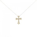 【新品】K18YG クロス ダイヤモンド ネックレス 0.07CT