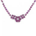 PT フラワー ルビー ネックレス 22.48CT