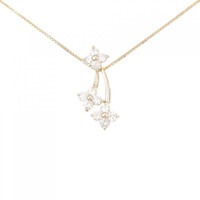 K18PG 2WAY フラワー ダイヤモンド ネックレス 0.70CT