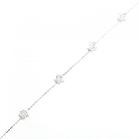 K18WG フラワー ダイヤモンド ブレスレット 0.32CT