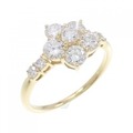 K18YG フラワー ダイヤモンド リング 1.00CT