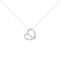 K18PG ハート ダイヤモンド ネックレス 0.12CT