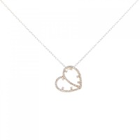 K18PG ハート ダイヤモンド ネックレス 0.12CT