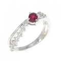 K18WG ルビー リング 0.23CT