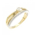 K18YG/PT ダイヤモンド リング 0.183CT