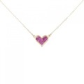 K10PG ハート ルビー ネックレス 0.27CT