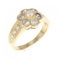 K18YG フラワー ダイヤモンド リング 0.58CT