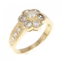 K18YG フラワー ダイヤモンド リング 0.58CT
