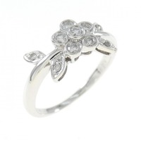 K18WG フラワー ダイヤモンド リング 0.15CT