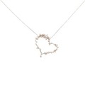 K10PG ハート×フラワー サファイヤ ネックレス 0.059CT