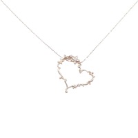 K10PG ハート×フラワー サファイヤ ネックレス 0.059CT