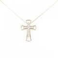 K18PG/K18WG 2WAY クロス ダイヤモンド ネックレス 0.13CT
