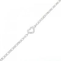K18WG ハート ダイヤモンド ブレスレット 0.12CT