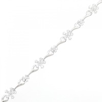 K18WG フラワー ダイヤモンド ブレスレット 0.93CT