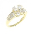 K18YG フラワー ダイヤモンド リング 0.82CT