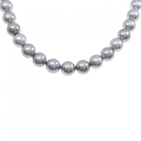 シルバークラスプ 黒蝶パール ネックレス 8.5-9mm