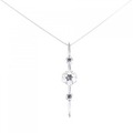 K18WG 2WAY フラワー ダイヤモンド ネックレス 0.50CT
