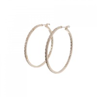 K18PG フープ ダイヤモンド ピアス 0.38CT