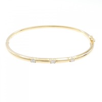 K18YG スリーストーン ダイヤモンド バングル 0.30CT